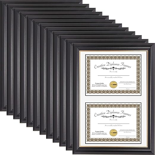 Creative Picture Frames 14"x20" Black Double Diploma Frame