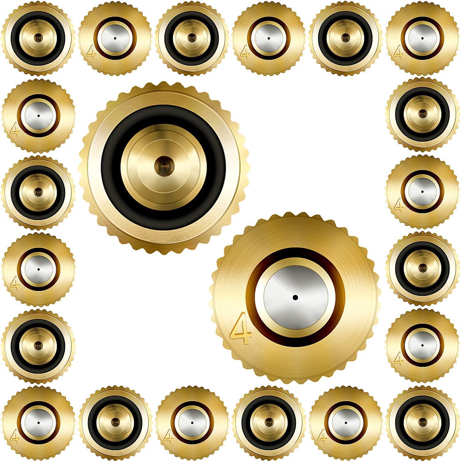 Photo 1 of Hotop 40 Pieces Brass Misting Nozzle, Low Pressure Atomizing Mist Nozzle, 10/24 UNC Orifice Replacement Heads for Greenhouse Landscaping and Outdoor Cooling System (0.3 mm)