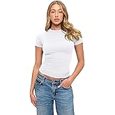 Natural Uniforms Womens Super Soft, Super Stretch Y2K Short Sleeve Baby Tee Crop Top