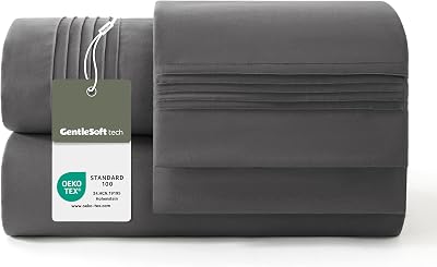 Conjunto de Folhas de Microfibra Cinzenta - 90x190 cm, 3 peças