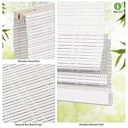 LazBlinds Cordless Bamboo Roman Shades, Light