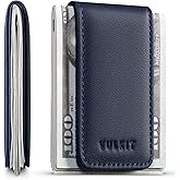 VULKIT Magnetic Money Clip Leather Money Holder Minimalist Design Holds Up to 15 Cash