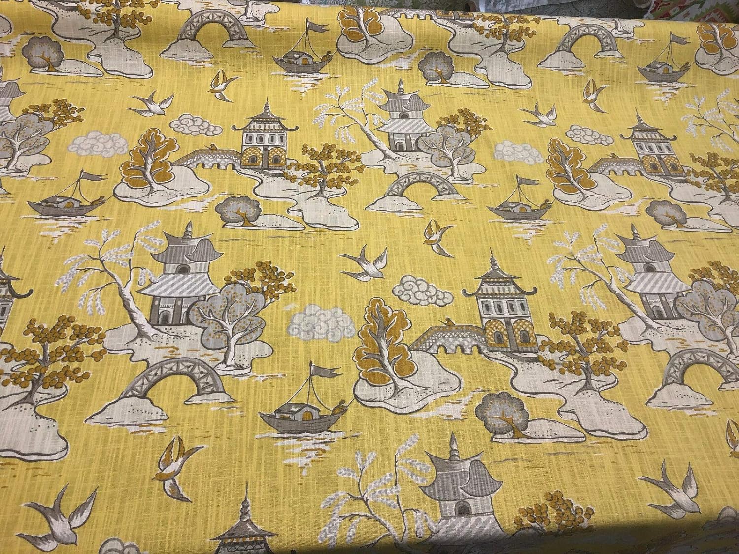 picture Modern Toile Fabric xanadu modern toile lemon drop yellow