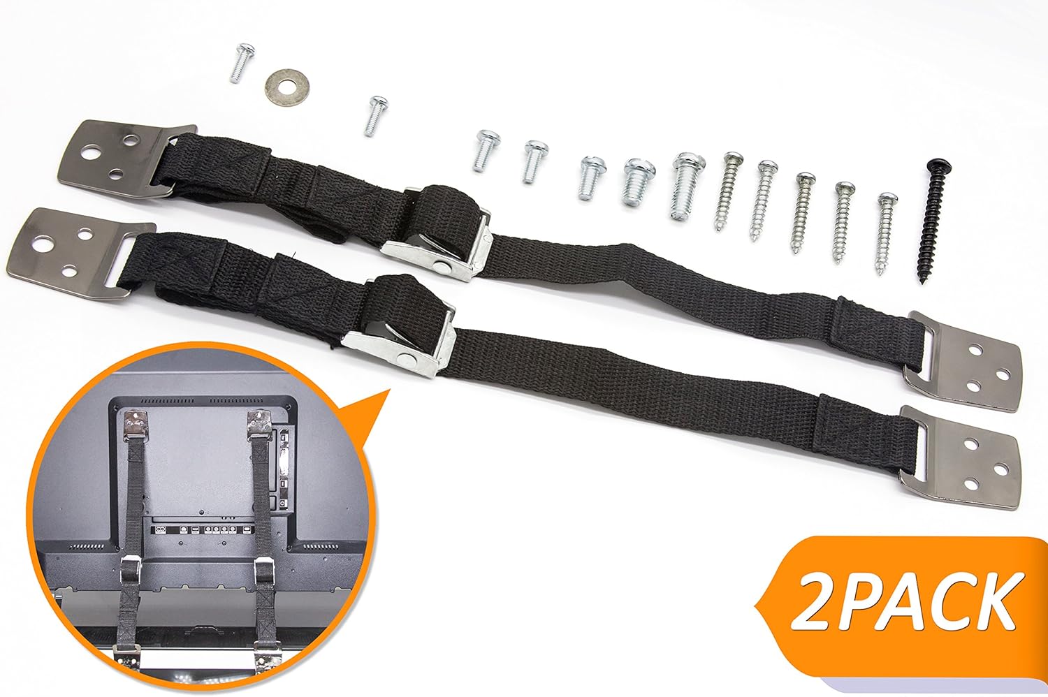 Metal AntiTip Furniture Straps, Childproof TV Straps, Baby Proof
