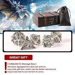 AncientDeer 7pcs Metal Dice Set D&D, Unique New