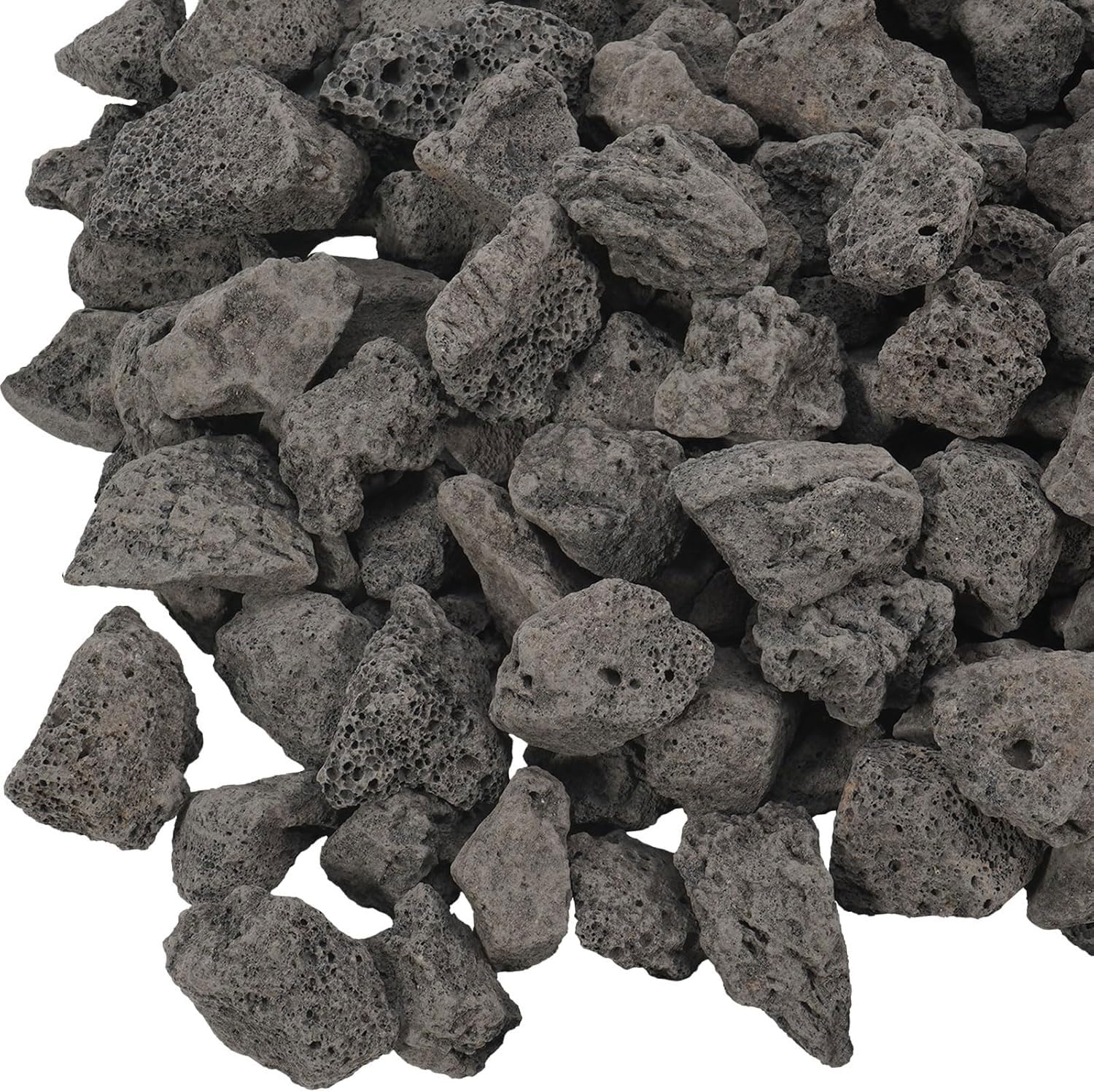 Photo 1 of vchin 10 lbs Durable Black Lava Stones for Indoor Gas Fireplaces, Fire Pits, and Fire Pit Tables, Gas Fireplace Rocks, 0.8-1.2 Inch Fire Pit Stones for Outdoor Grills and Landscaping