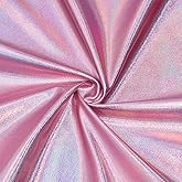 PH PandaHall 39 inch Pink Metallic Foil Fabric 1.6 Yards Wide Spandex Stretch Fabrics Polyester Stretch Shiny Fabrics Foil Sewing Cloth Lame Fabric for Dancewear Crafts Costumes Decor