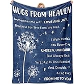 Hakumata Sympathy Hug Blanket from Heaven,Sympathy Gifts for Loss of Loved One, Bereavement Emotional Support Gift, Memorial Blanket for Loss of Mom Dad Sister Husband Son Daughter, Blue 60'' x 50''