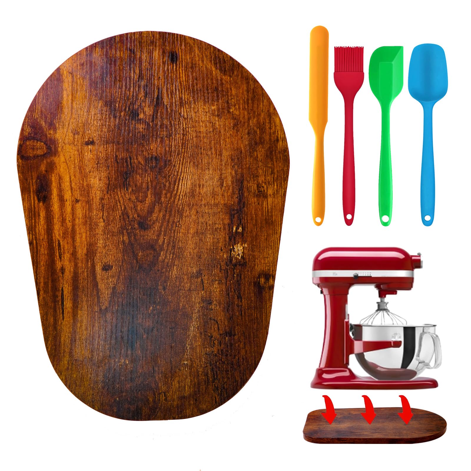 Wooden Sliding Mat Compatible with KitchenAid 6/7/8 Quart Bowl-Lift Stand Mixer