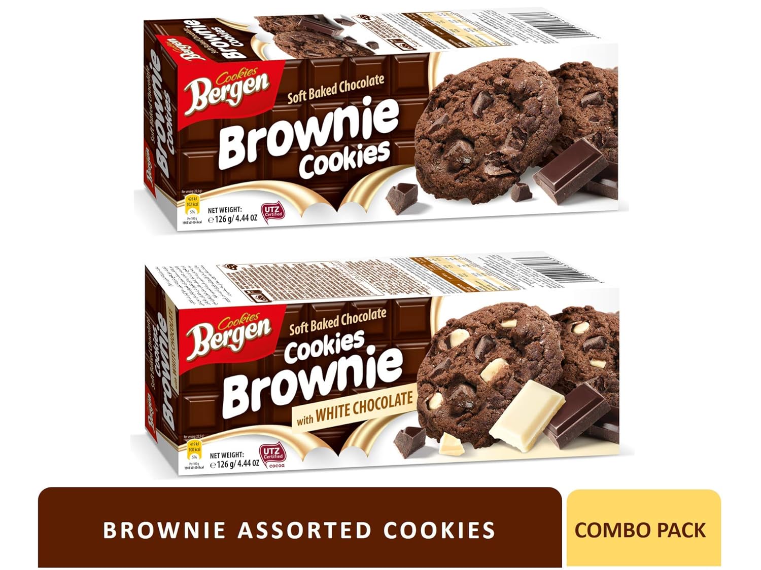 Bergen Brownie Chocolate Cookies 1x126g Brownie Cookies With White Chocolate 1x126g Amazon In Grocery Gourmet Foods