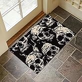 VANZEV Skull Pattern Indoor Door Mat for Entryway, 17x29.5 Inch, Gothic Floor Doormat for Home Decor, Non-Slip Rug Mat for Living Room, Kitchen, Bedroom, Gifts for Lover