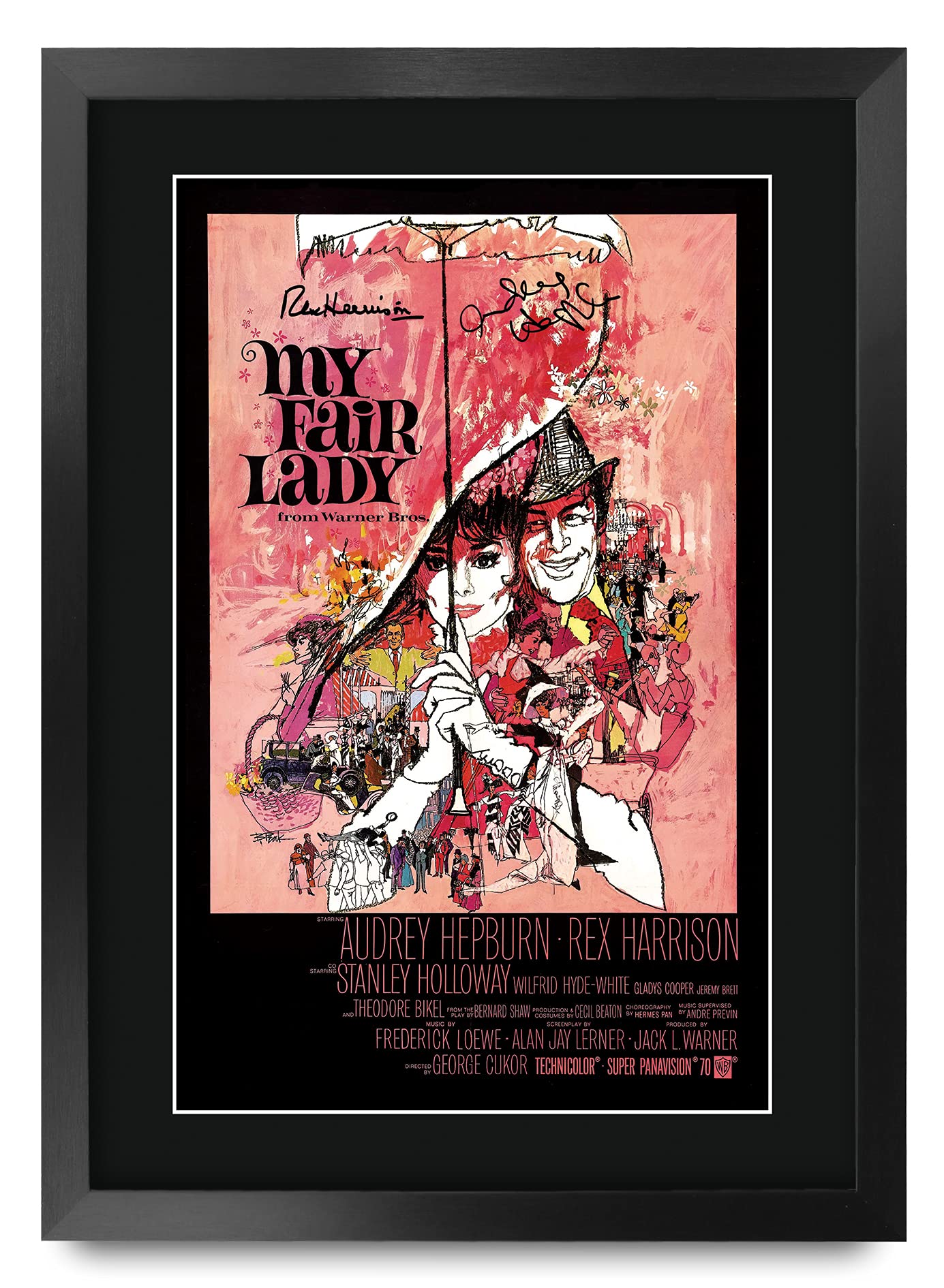 HWC Trading FR A3 My Fair Lady Audrey Hepburn Rex Harrison Gifts Printed Poster Signed Autograph Picture for Movie Memorabilia Fans - A3 Framed