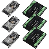 3 Set ESP32 Development Board Type C 38Pin Narrow Version WiFi + Bluetooth Microcontroller ESP-32 ESP-32S Board ESP-32 with ESP32 Breakout Board GPIO 1 into 2 Terminal Screw Board