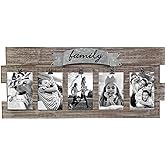 Stonebriar Rustic Wood Collage Picture Frame with Clips and Metal Detail Brown 26" x 11"