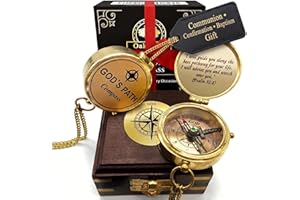 God's Path Compass – Communion & Confirmation Gift for Teenage Boys | Baptism Religious Gifts for Men, Christian, Catholic, G