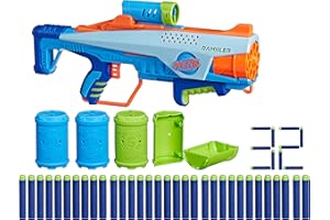 Elite Junior Rookie Pack, Easy Play Toy Foam Blaster, 32 Nerf Elite Darts, 4 Targets, Nerf Blasters for Kids Outdoor Games, Ages 6 & Up (Amazon Exclusive)
