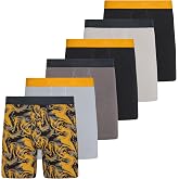 Quiksilver Men's Performance Boxer Briefs, 6 Pack Breathable Stretch Cotton
