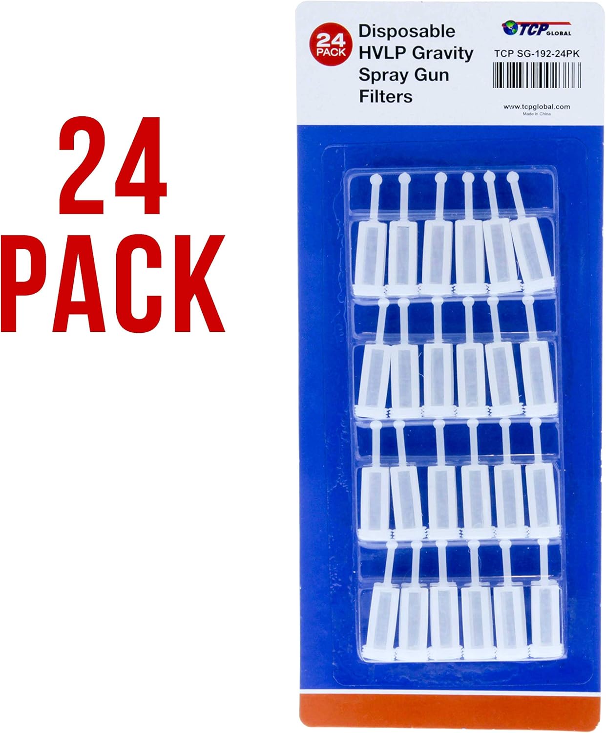 TCP Global Disposable HVLP Gravity Spray Gun Filters Fine Mesh (Pack of 24) - Universal Size fits Most Gravity feen Spray Guns to Catch The Dirt Particle: Automotive
