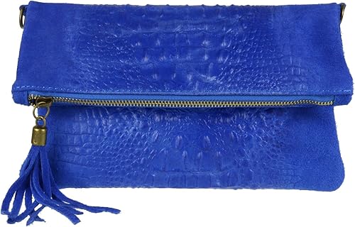 royal blue suede clutch purse