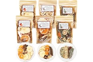 Dimsile 6 Pack Potpourri Simmer Kit 480g Christmas Stovetop Potpourri with Stickers 3 Combinations Winter Holiday Natural Non Toxic Home Fragrance for Xmas Scent Stocking Stuffer Gifts