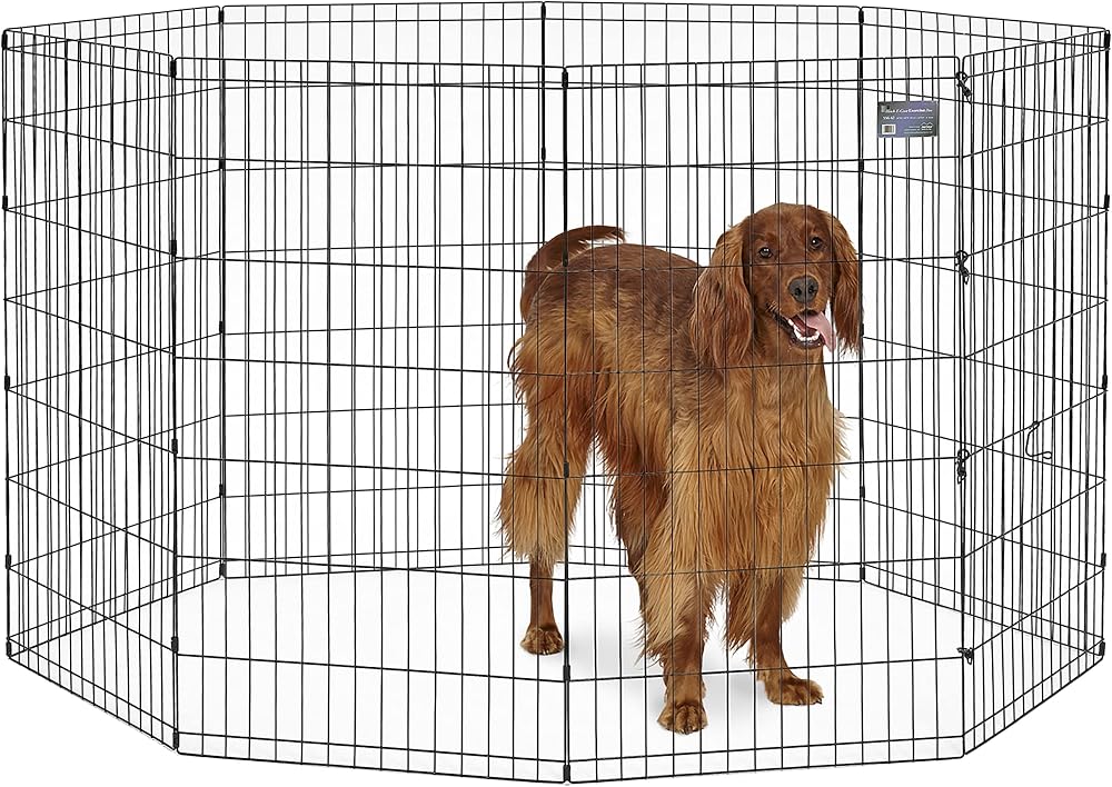 MidWest Homes for Pets 42 Inch Exercise Pen Black Durable E-Coat