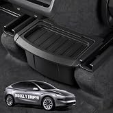 ZTGPMP Rear Center Console Organizer for 2025 2026 Tesla Model Y Juniper | Backseat Storage Box Under Center Console Trash Can Bins with Anti-Slip Lid Cover, New Model Y Interior Accessories