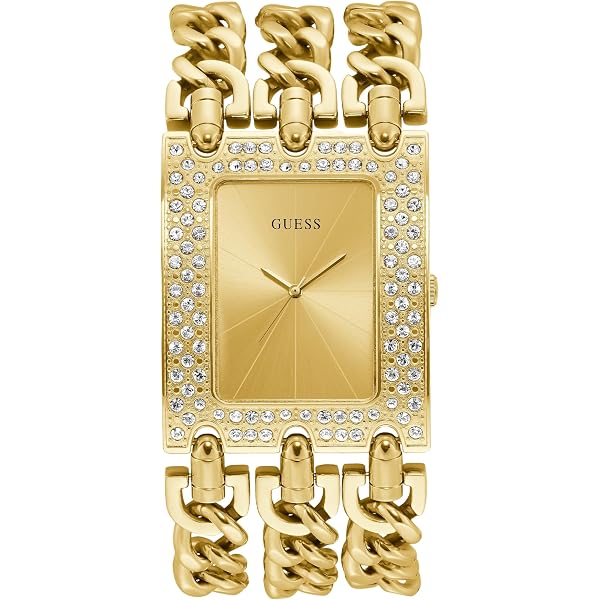 Amazon.com: GUESS Gold-Tone Multi-Chain Bracelet Watch with Self
