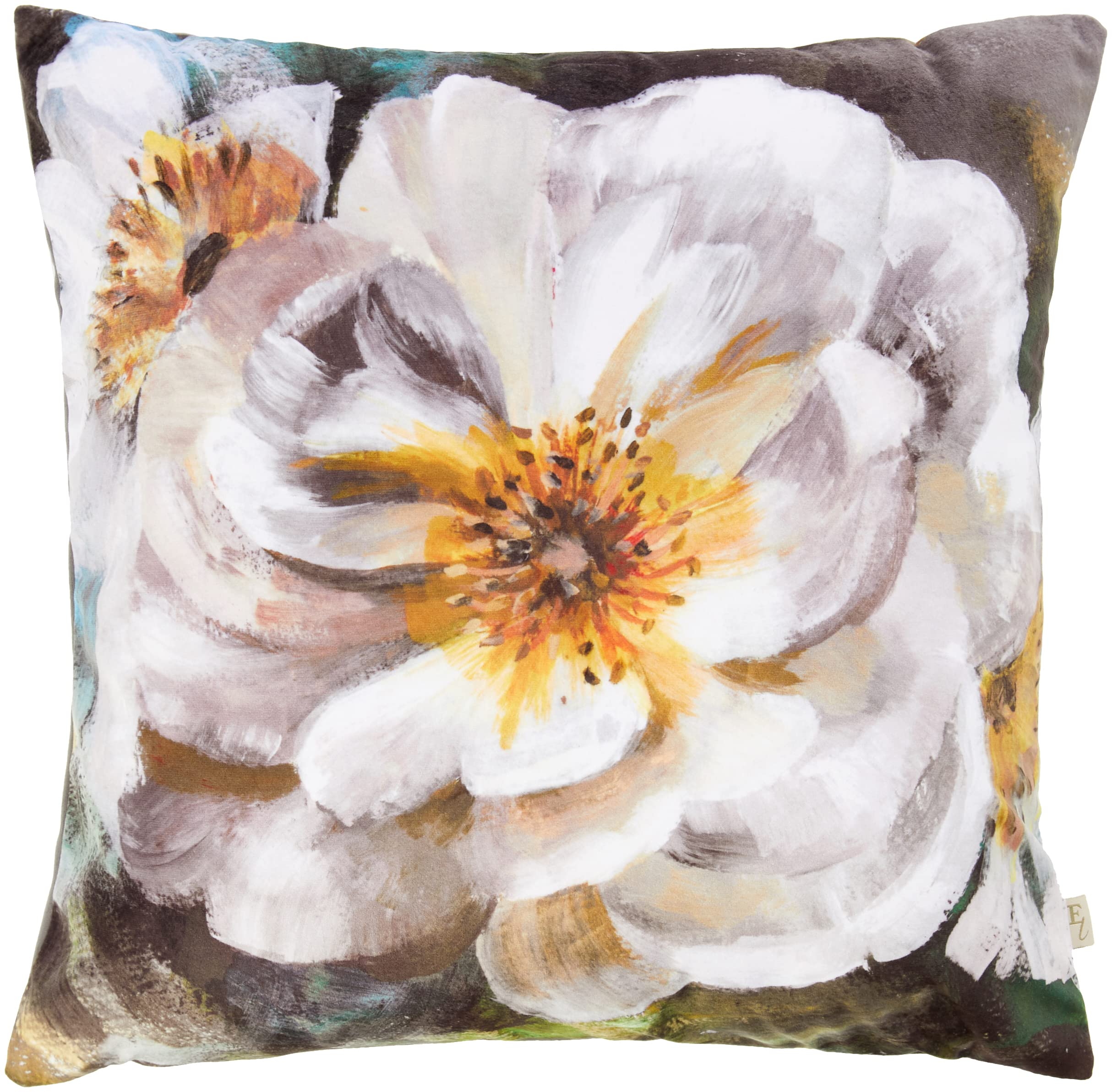 Evans Lichfield Winter Florals English Rose Cushion Cover, White, 43 x 43cm