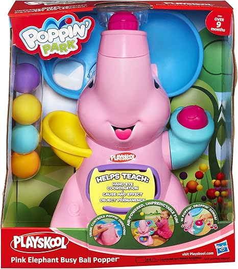 playskool pink elephant busy ball popper