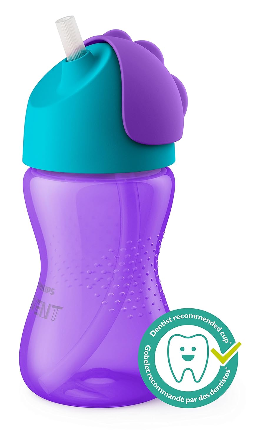 Philips Avent My Bendy Straw Cup, 10 Oz, 2pk, Pink/Purple, SCF792/22 : Baby