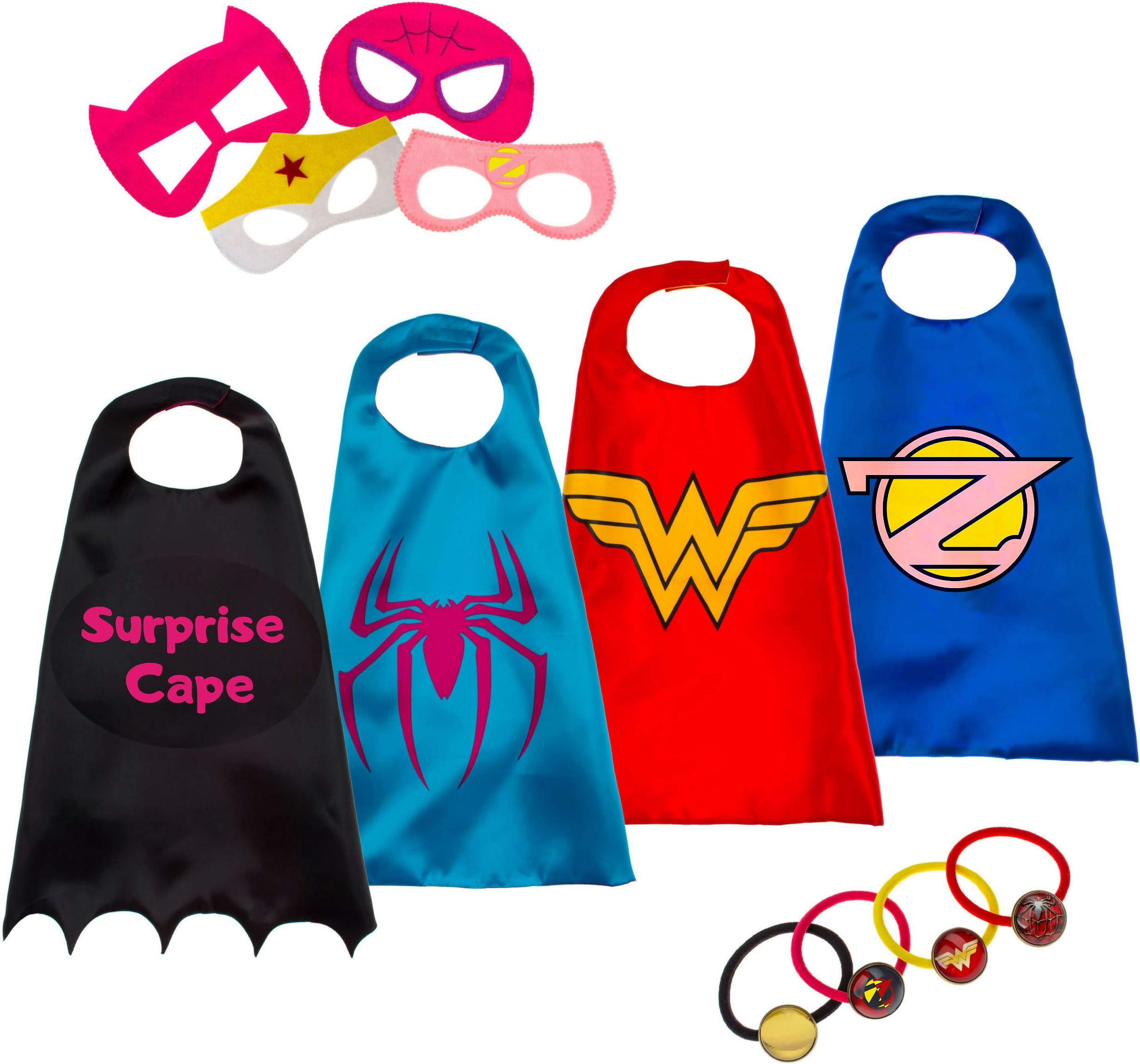 Superhero Capes for Kids Toys - Dress Up Clothes for Boys and Girls - Super Hero Party Supplies Birthday (Red Green)