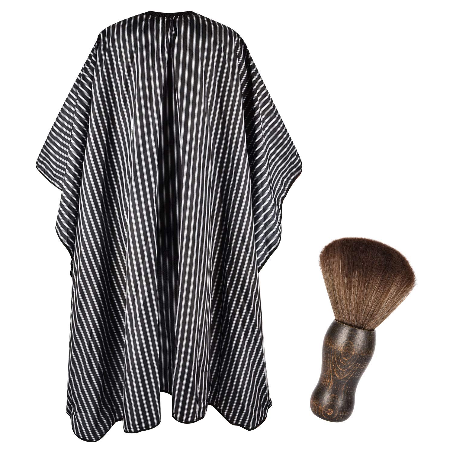 FaHaner Haircut Cape 57 65 inch and Neck Duster Set Barber Hairbrush and Salon Hairdresser Cape with Adjustable Snap Closure Extra Long Cape 145 165cm Perfect for Hairstylists and Barbers : Beauty