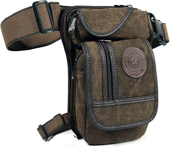 Marsupio Tattico Outdoor Militare, Uomo/Donna, Marrone – Borsa A Gamba Con 5 Scomparti