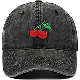 CJXPJZPLD Black Cherry Hat for Men Women Embroidered Denim Baseball Caps
