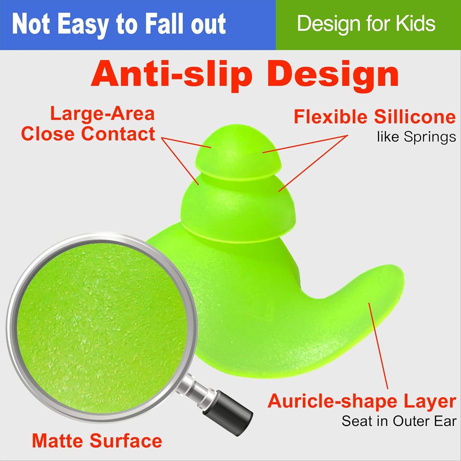 WaterDam Ear Plugs for Swimming Kids – 3 Pairs Soft Silicon Earplugs Reusable, Great Waterproof !!! Prevent Swimmer’s Ear (Green, Orange, Pink): Health & Personal Care