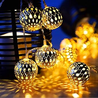 Ascension Pack of 1 5m Metal Ball String Light Serial Bulbs Decoration Lighting Fairy Lights for Diwali Christmas Navratri Home Decoration Festival Decor Yellow Color