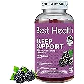 Best Health Melatonin Gummies, Melatonin per Serving for Sleep Support*, with L-Theanine & Botanicals, Natural BlackBerry Mint Flavor (180 Count) (3mg)