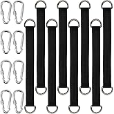 HOZEON 8 PCS 11.4 Inch Tree Swing Hanging Straps, Hammock Tree Straps, Nylon Tree Strap with 8 Hook Clasps, Hammock Extender Straps for Tree Swing and Hammock, Holds 220 Lbs