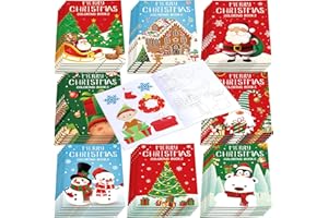 Faccito 24 Pcs Bulk Christmas Coloring Books for Kids Mini Coloring Books Party Favors Xmas DIY Art Drawing Kits for Stocking Stuffer Christmas Party Supplies Goodie Bags Gifts Activities Filler