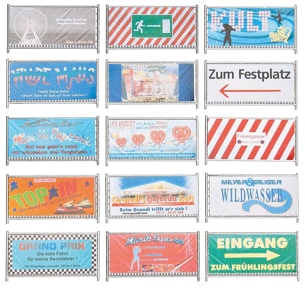 Faller 140358 Barriers and Signs Fairground Kit V