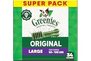 GREENIES Dog Treats Original Large Natural Dental Care, (34 Treats) 54oz. Pack