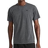Reebok Mens Small Logo Crewneck T-Shirt, Standard Fit, Lightweight Cotton-Poly Jersey Fabric