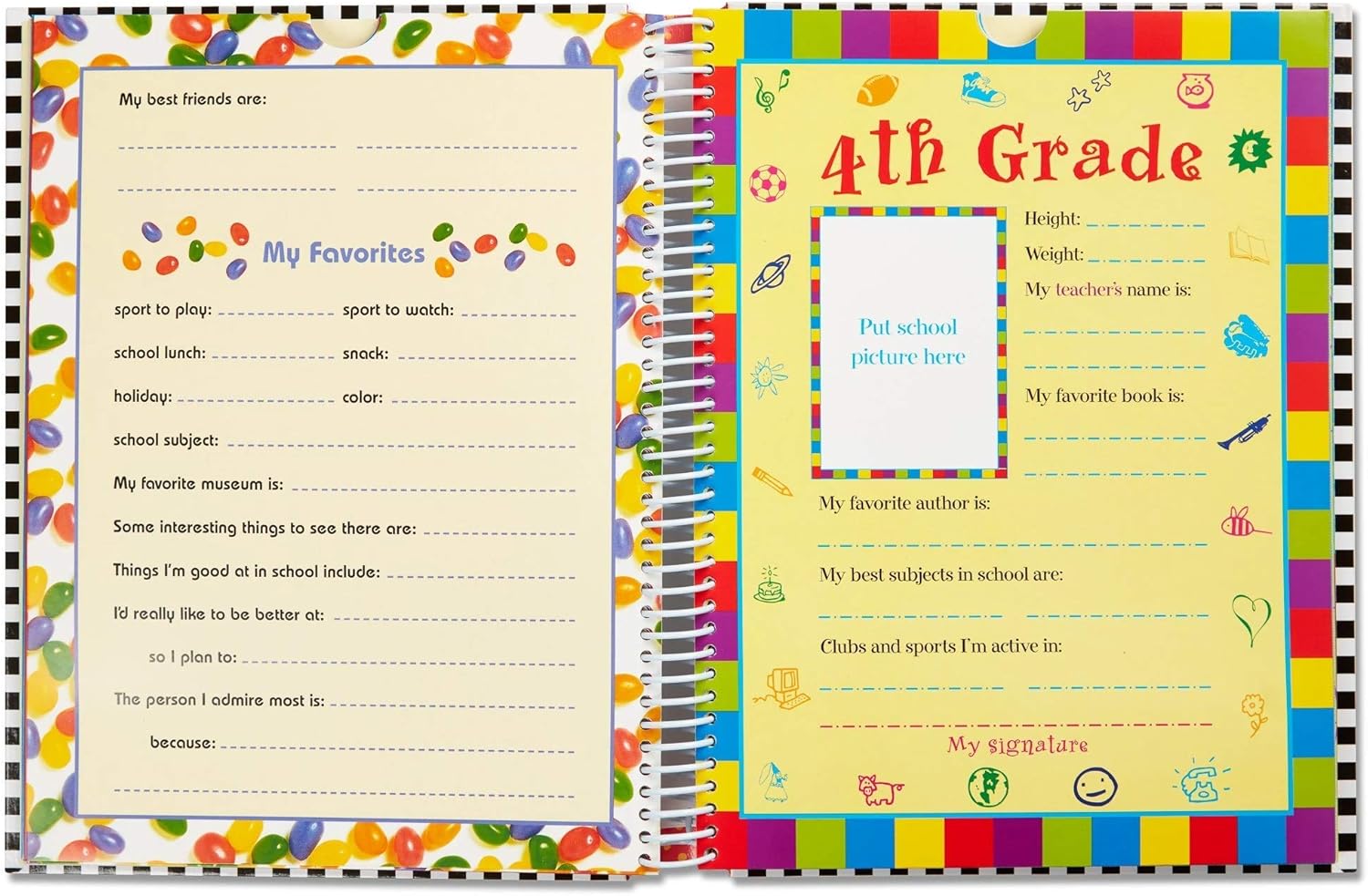 Deluxe School Memories Keepsake Photo Album Scrapbook from Preschool Through 12th Grade: Toys & Games
