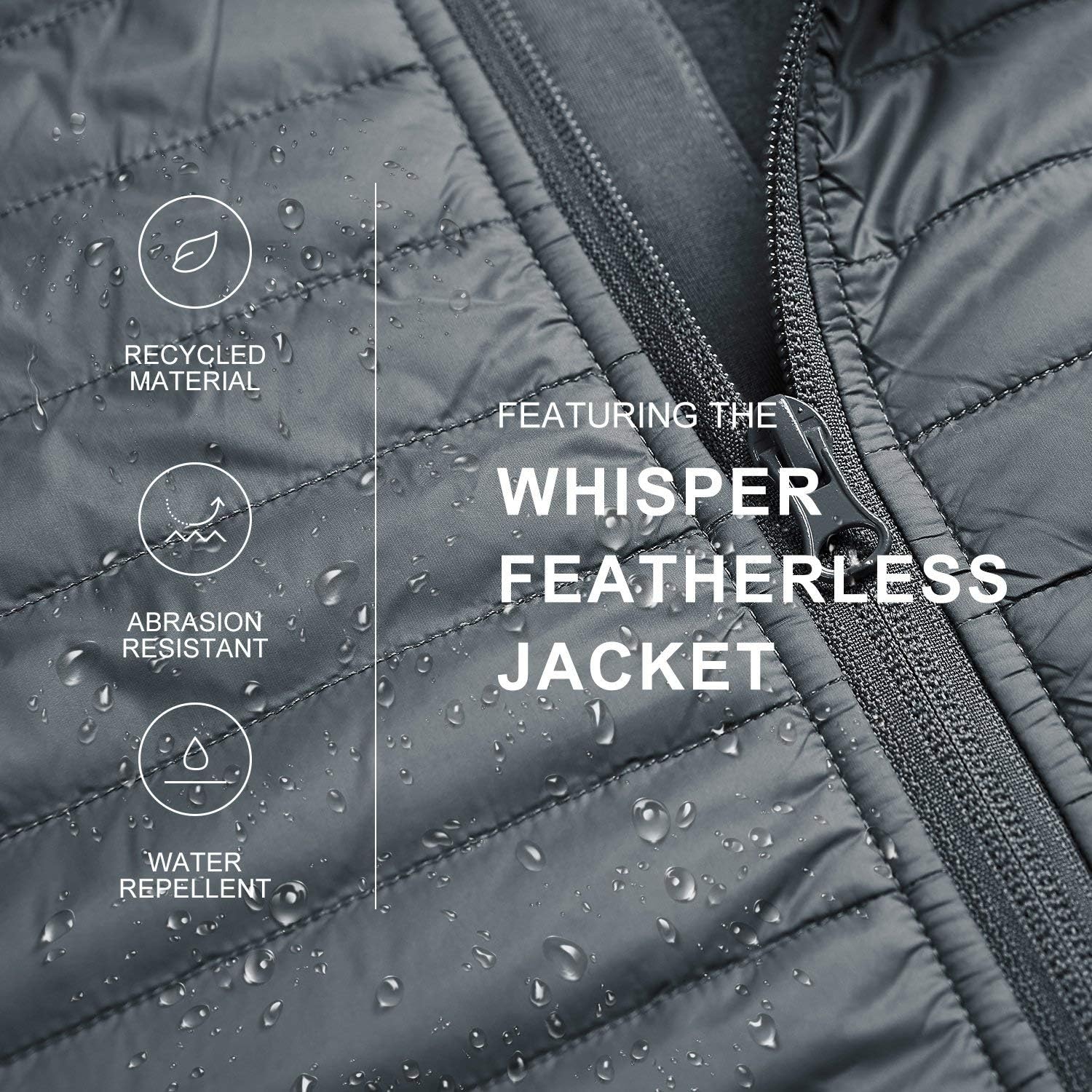 BALEAF Men's Lightweight Warm Puffer Jacket Winter Down Jacket Thermal Hybrid Hiking Coat Water Resistant Packable: Clothing