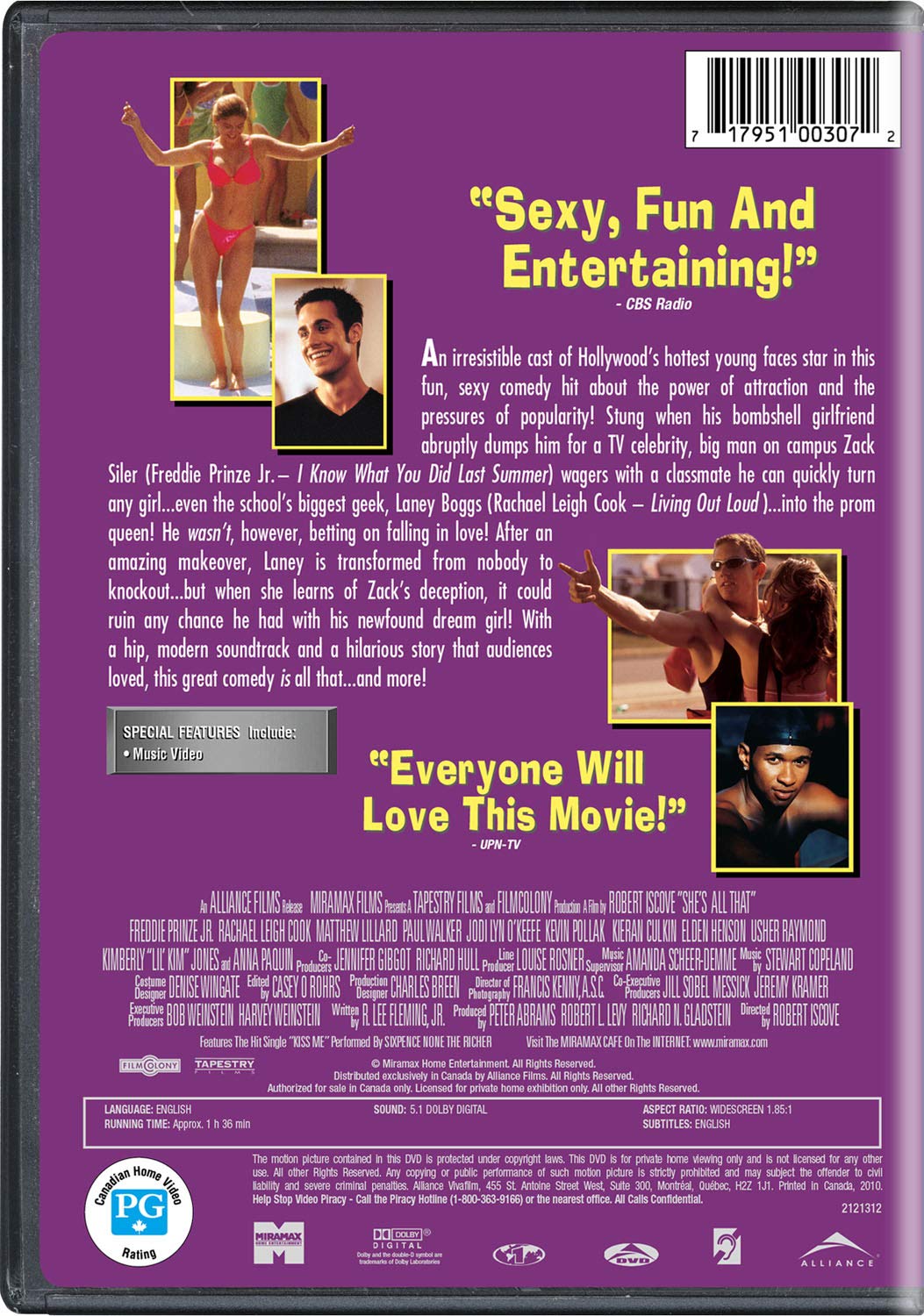 Amazon Com She S All That Freddie Prinze Jr Rachael Leigh Cook Matthew Lillard Paul Walker Jodi Lyn O Keefe Kevin Pollak Anna Paquin Kieran Culkin Elden Henson Usher Raymond Lil Kim Gabrielle Union Robert