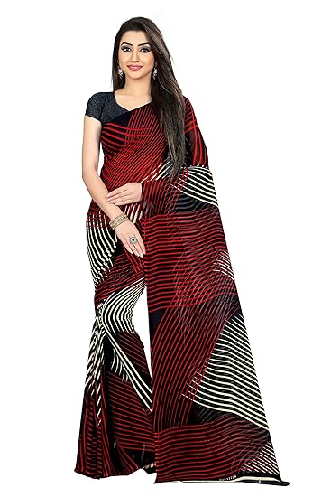 georgette with blouse piece Saree