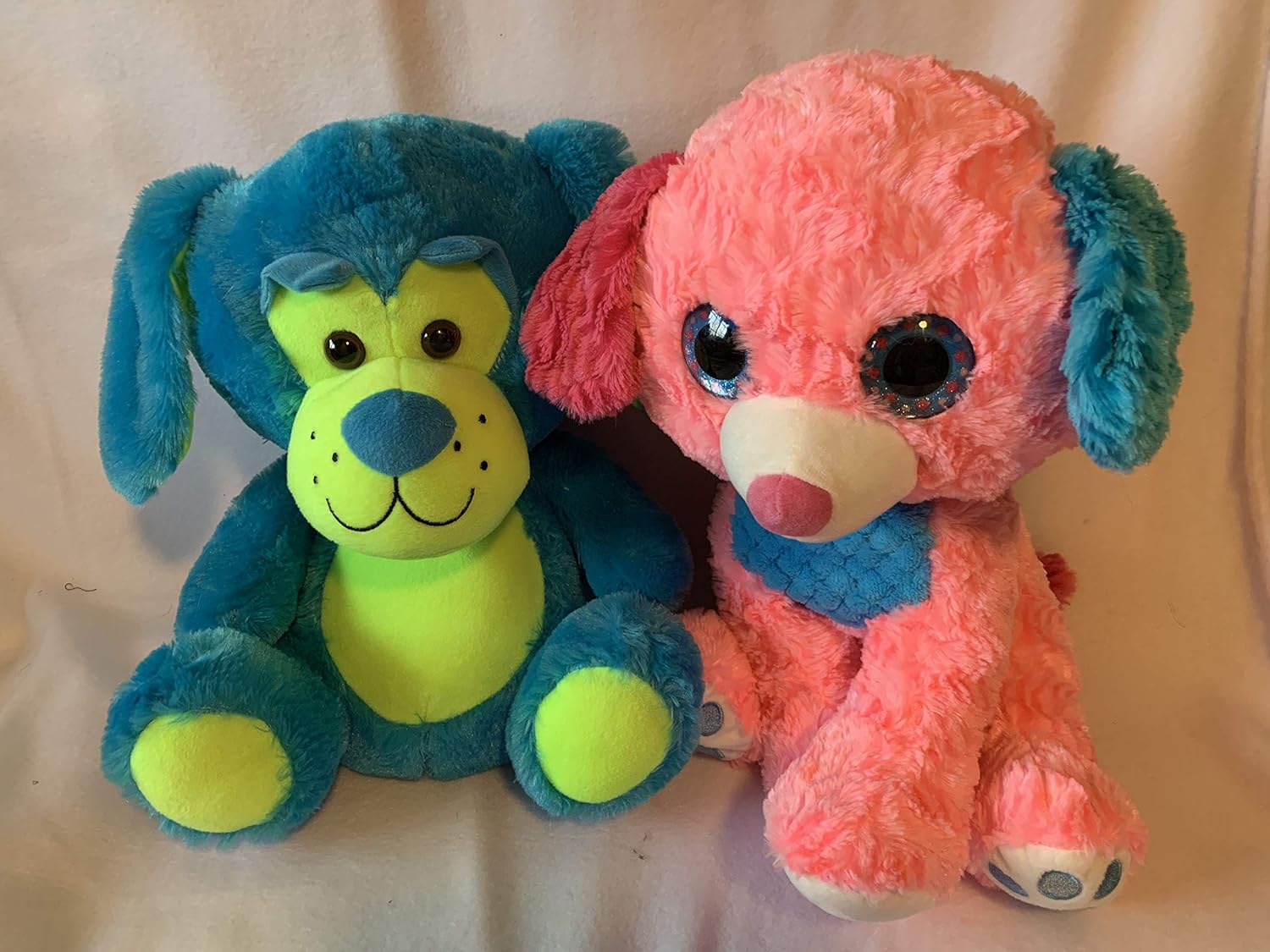 Weighted stuffed animals, large colorful dogs sensory toy