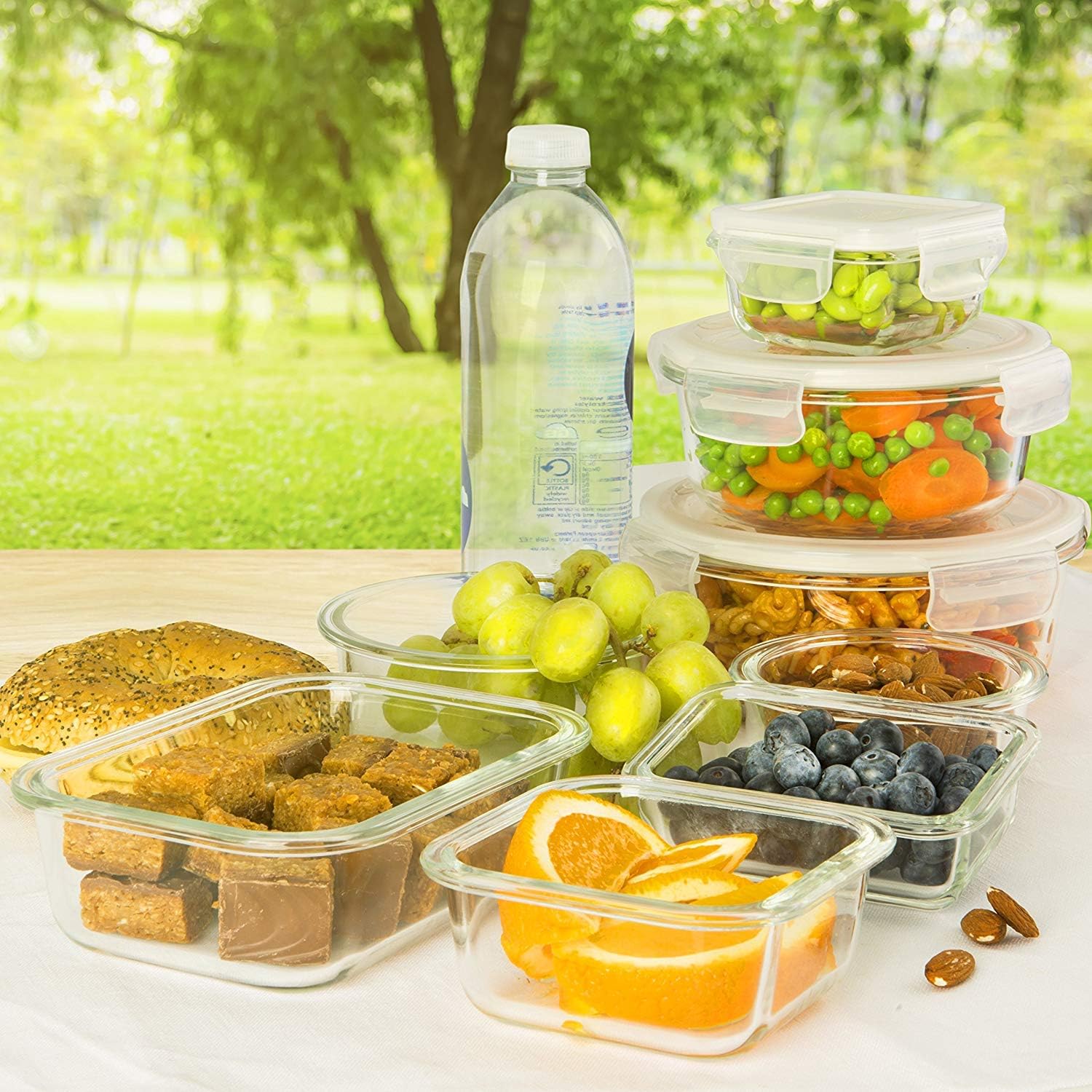 Glass Storage Containers with Lids (13-Pack) - Glass Food Storage Containers Airtight - Glass Containers with Lids - Glass Meal Prep Containers Glass Food Containers by Prep Naturals: Kitchen & Dining