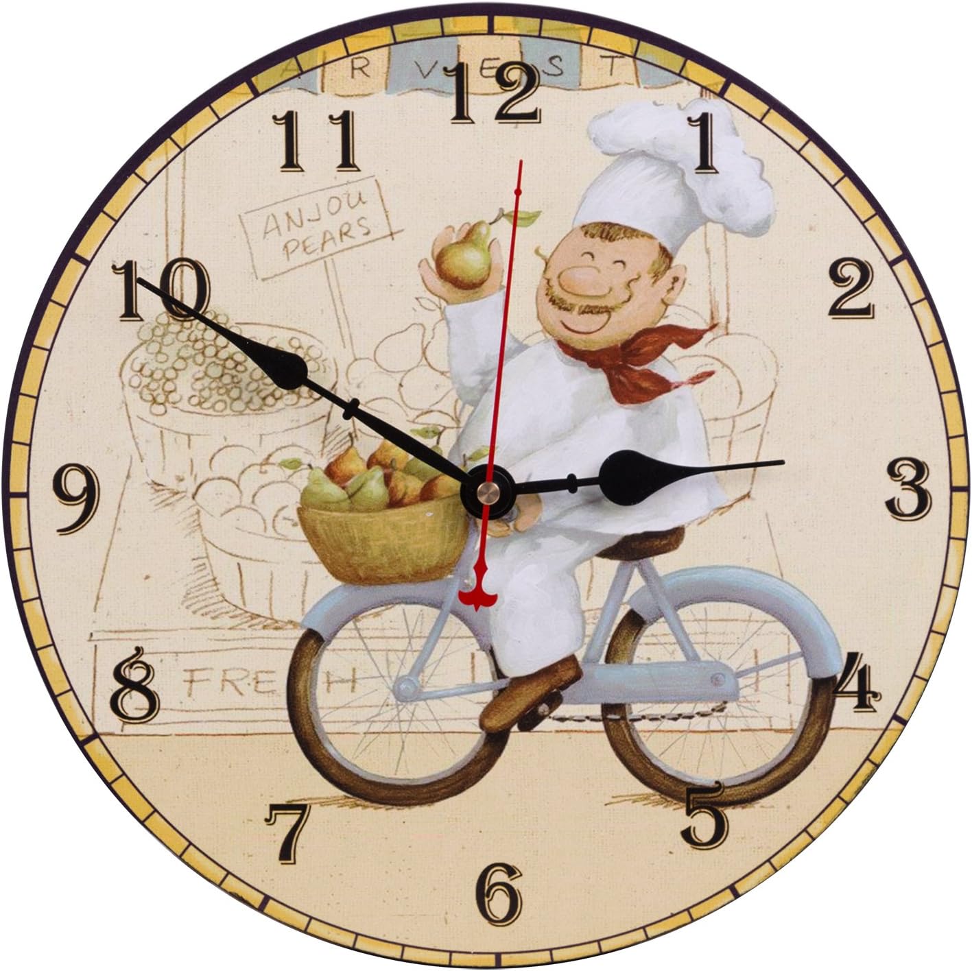SEJU 12 Inch Vintage Style Wall Clocks for Living Room, Kitchen, Bedroom, Office, Lounge, Silent Non-Ticking Movement, Battery Operated (not included)