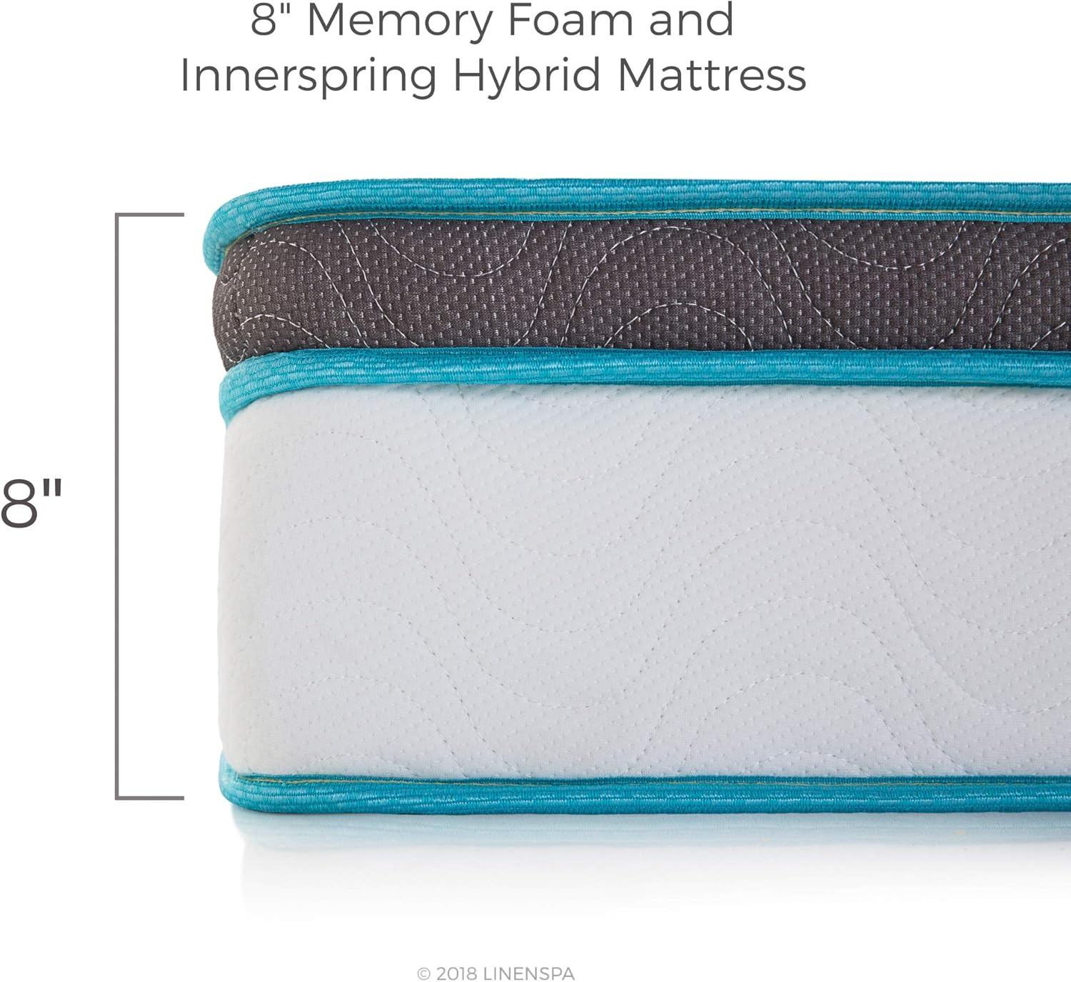 Linenspa 8 Inch Memory Foam and Innerspring Hybrid-Mattress - Medium-Firm Feel - Twin: Furniture & Decor